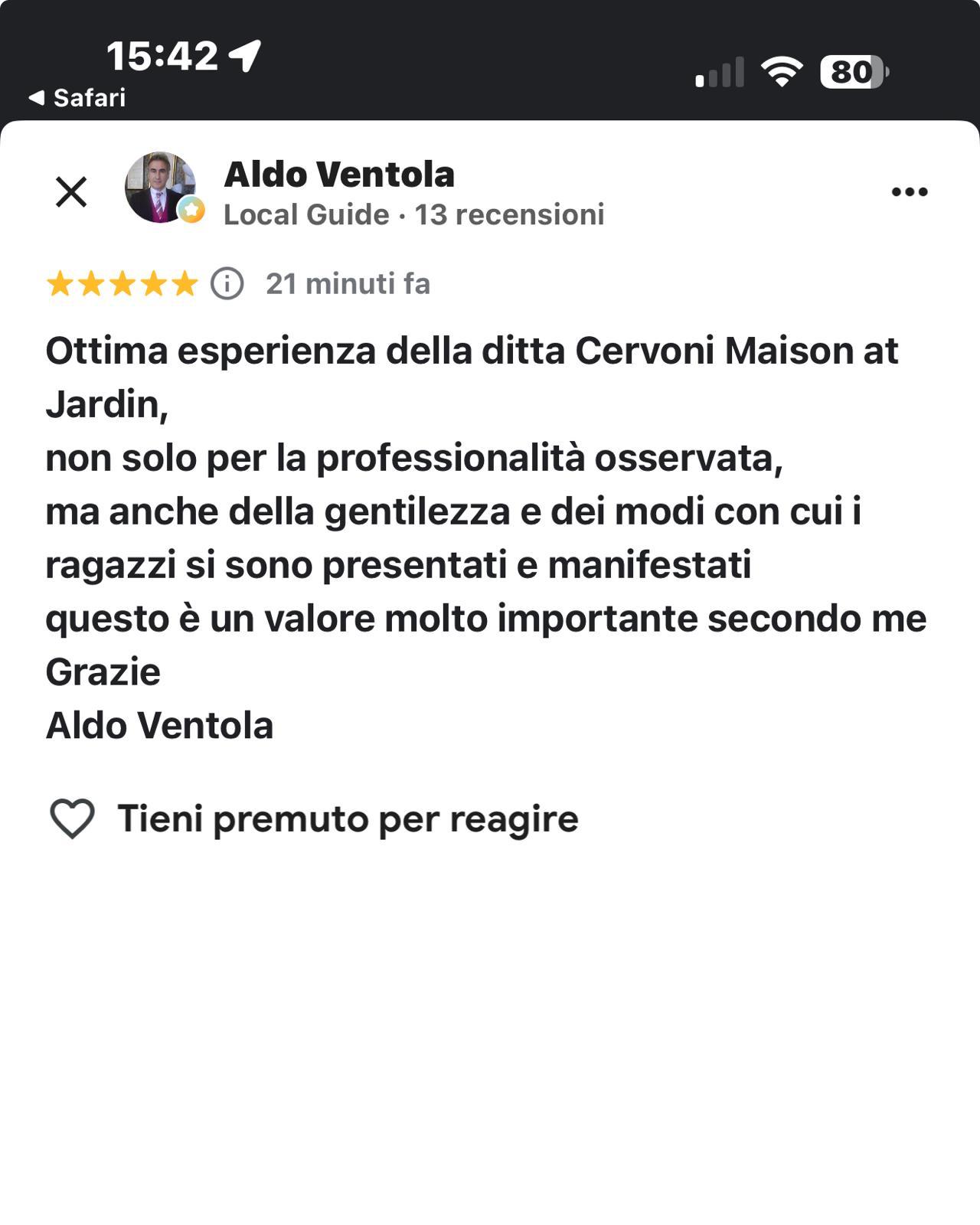 Screenshot reale recensione Google RECENSIONE_IMG_13