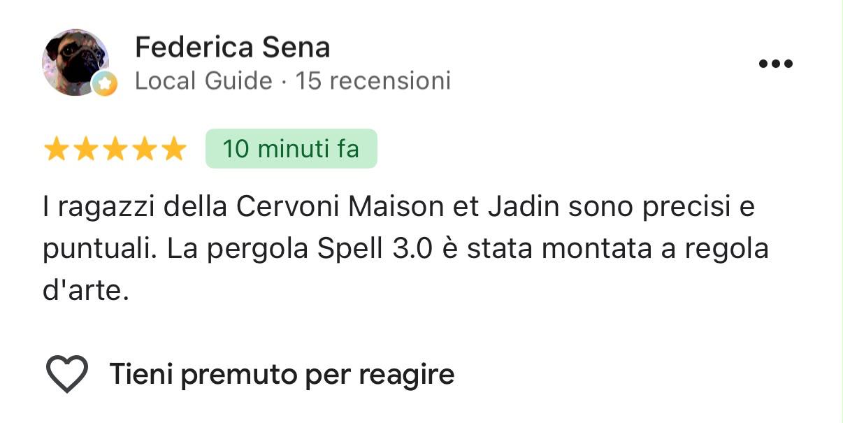Screenshot reale recensione Google RECENSIONE_IMG_8