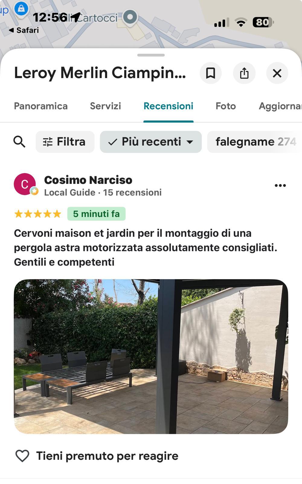 Screenshot reale recensione Google RECENSIONE_IMG_10